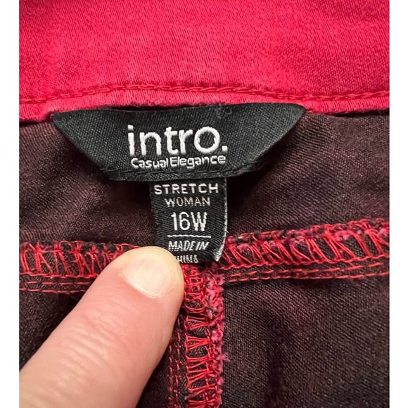 Intro Pink Pull On No Fly Hot Pink Skinny Jeans, Size 16W - Picture 3 of 9